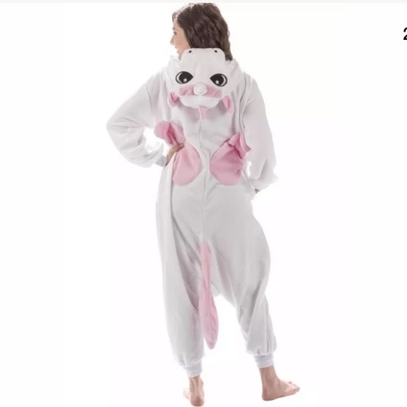 Adult unicorn Pegasus onsie costume pajamas pink - Picture 3 of 3